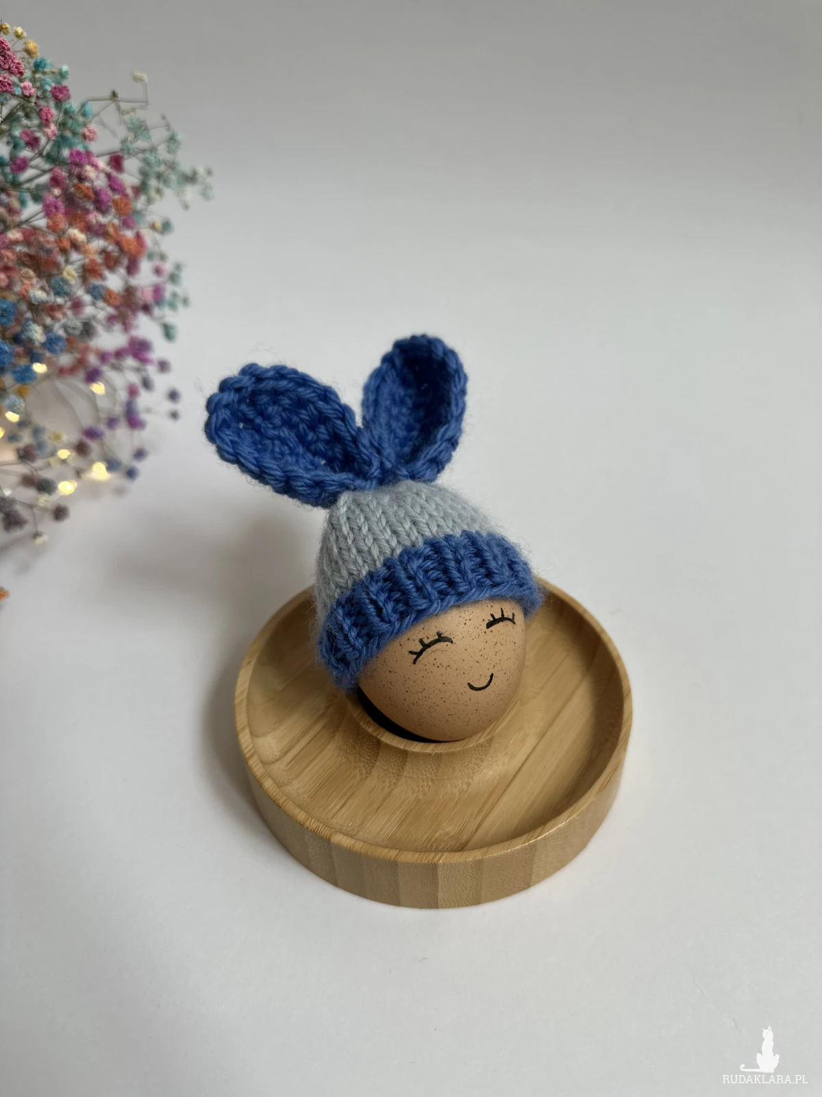 Czapeczka z uszami zająca na jajka wielkanocne - 1 szt.